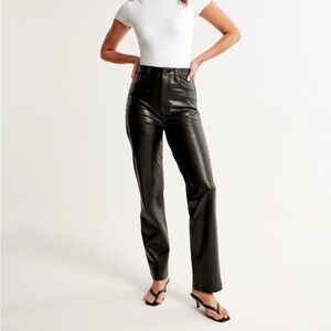 Abercrombie 90’s Straight Ultra High Rise Vegan Leather Pants